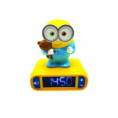Imagen de Lexibook Reloj Despertador Minions Bob con Pantalla LCD Digital y luz de Noche integrada Amarillo / Azul RL800DES
