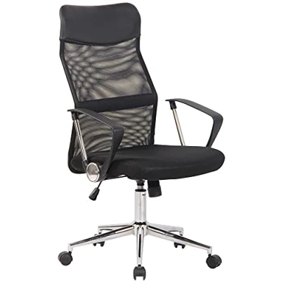 Imagen de CLP Silla De Oficina Korba En Malla &amp; Base Metal I Escritorio con Ruedas Giratoria Regulable Altura, Color:Negro