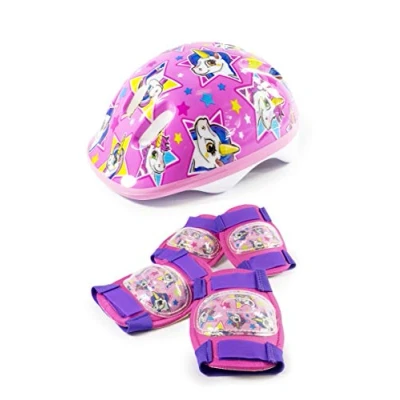 Imagen de HGL Ozbozz Unicorn Helmet and Pads Set. Juego de Casco y Almohadilla, Unisex para niños, Rosa, Morado, Amarillo, Blanco Azul, 26.5 x 20 13 cm