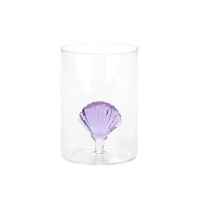 Imagen de Balvi Vaso Atlantic Shell Color Lila Hecho a Mano en borosilicato Vidrio 300 ml