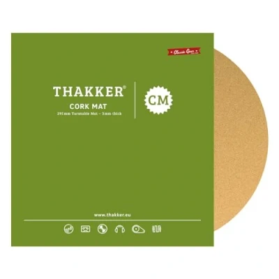 Imagen de THAKKER Cork Mat Alfombrilla para Tocadiscos de Corcho Fino Natural 3mm Grosor 295mm diámetro 12