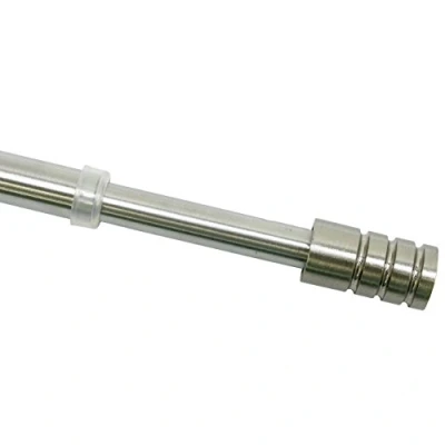 Imagen de GARDINIA Barra cilíndrica Vitra para cortinas, de metal incl. 2 roscas, Extensible, Diámetro 10 mm, Longitud 40 65 cm, Aspecto acero inoxidable