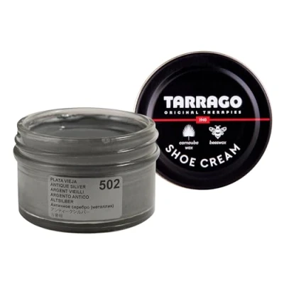 Imagen de Shoe Cream 50 ml Crema Nutritiva, Abrillantadora y Protectora Para Zapatos, Calzado, Bolsos Accesorios de Piel, Cuero Sintético (Plata Vieja 502)