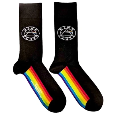 Imagen de Pink Floyd Calcetines Spectrum Sole Band Logo oficial para hombre, color negro (Talla 7 11) Talla única