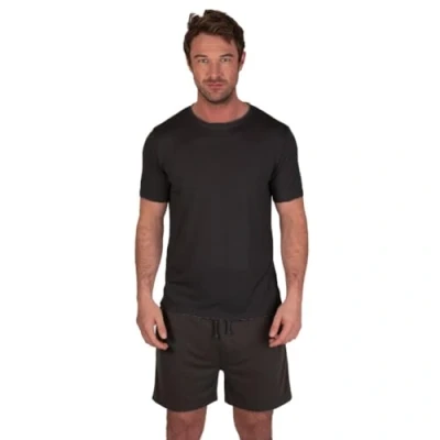 Imagen de Light &amp; Shade LSSET032 Conjunto de Camiseta y Pijama Corto con Cuello Redondo para Hombre, Carbón, S