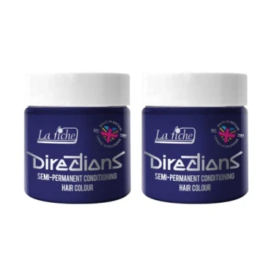 Imagen de 2 x La Riche Directions Semi Permanent Hair Color Bote de 100 ml (Midnight Blue)