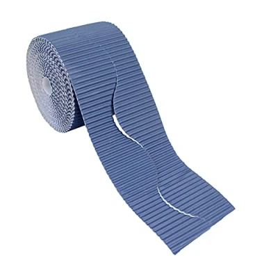 Imagen de Bright Ideas Corrugated Border for School Displays Rollo de Borde Corrugado para exhibiciones Escolares, Papel, Azul Intenso, 10cm x 7.5m