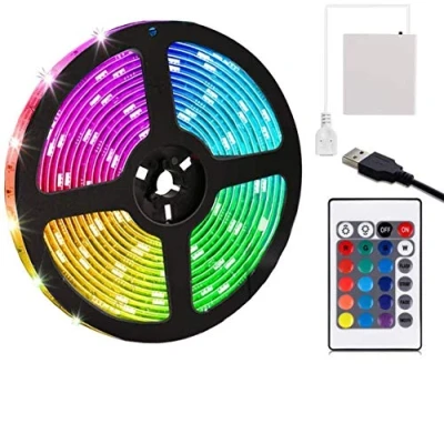 Imagen de USB Powered LED Strip Light RGB + Battery Box Controller Multi Color 3m