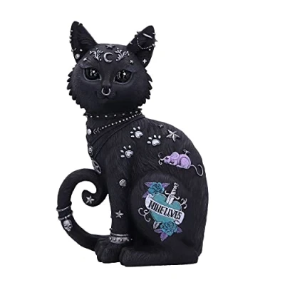 Imagen de Nemesis Now Nine Lives Figura de Gato, Color Negro, 22 cm, Resina sintética