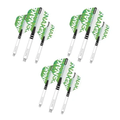 Imagen de RED DRAGON Peter Wright Snakebite Ionic Verde vuelos y Tallo de dardo Conjunto Combinado