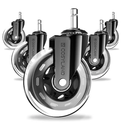 Imagen de COSYLAND 5pcs Ruedas Silla oficina 10 mm x 22 Gaming (para de 1 KEA) Deslizan Suavidad y Silencio No Rayan el Suelo Acumula Suciedad
