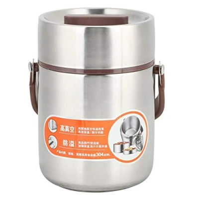 Imagen de Termo Comida Caliente Acero Inoxidable, Solidos, Grande, Lunch Box Recipiente Aislado para Sólidos y Líquidos con Interiores Sopas Lonchera Alimentos Tarro al Vacío Frasco Bento (1.6L)