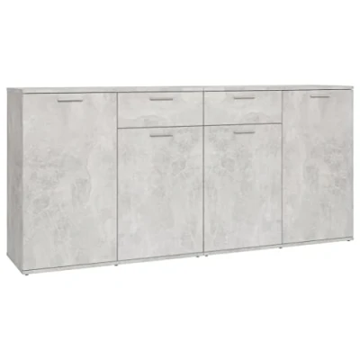 Imagen de vidaXL Aparador Entrada Acento Pasillo Vestíbulo Recibidor Auxiliar Decoración Hogar Casa Escritorio Mueble de Contrachapada Gris Hormigón 160x36x75cm