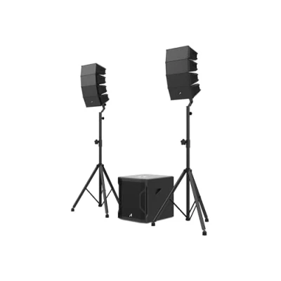Imagen de Audibax Seattle 500 Conjunto de Altavoces Estéreo Sistema PA Line Array Compacto Columna Activo Potencia Subwoofer 300W RMS y 100W+100W Conexión Bluetooth