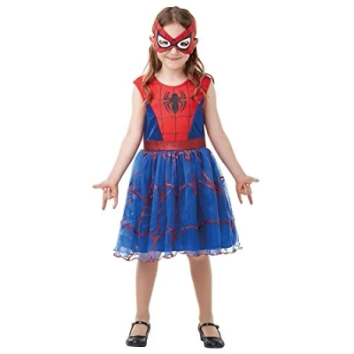 Imagen de Rubies disfraz oficial de Marvel Spider Girl Deluxe para niños, superhéroe, talla S 3 a 4 años, altura 104 cm
