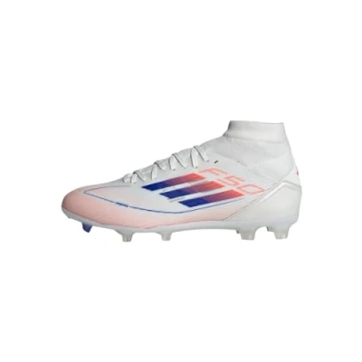 Imagen de adidas Performance F50 League MID FG/MG Botas de fútbol con tacos, Mujer, Talla: 38 2/3, Footwear white/lucid blue/solar red Zapatos