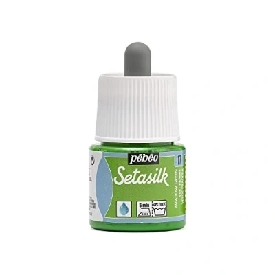 Imagen de PEBEO Frasco Setasilk verde 45 ml Pintura sobre seda tapón Pipeta de Color pririe