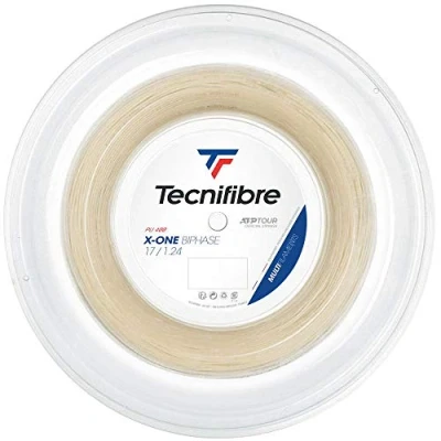 Imagen de Tecnifibre Bobine 200 m X One BIPHASE Cuerda de Tenis para Adulto, Natural, 1,24/200