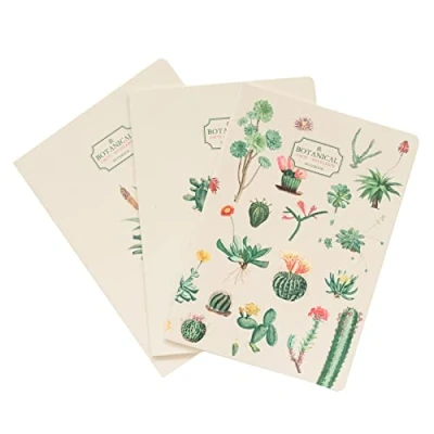 Imagen de Grupo Erik Pack cuadernos A5 Botanical Cacti Bloc de notas distintos diseños 3 Libretas Libreta Cuaderno pequeña Material escolar y papelería bonita