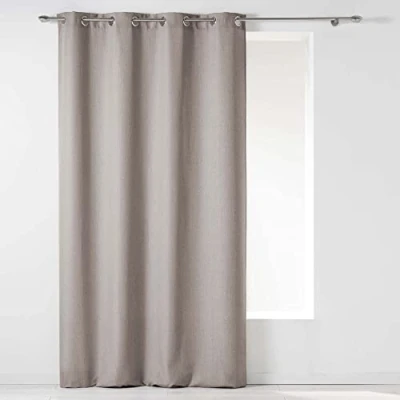 Imagen de douceur d&#039;Intérieur Cortina con ojales Home Comfort 1605292 Newton Linen Chambray, poliéster liso, 140 x 260 cm