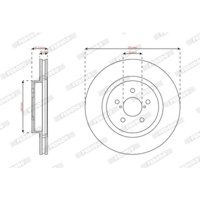 Imagen de FERODO Disco de freno SUBARU: XV II 293mm 24mm 5 13 ventilado revestido DDF2863C 26300FL010 Discos freno,