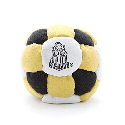 Imagen de YoYo Factory Footbag Amarillo/Negro (26 Paneles Freestyle Foot Bag, De Principiante a Profesional)