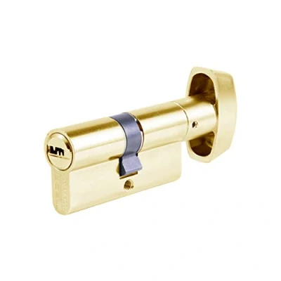 Imagen de Tesa Assa Abloy, T65B3535L, Cilindro de Seguridad, T60, Leva Larga, Llave Botón, Latonado, 35 x mm