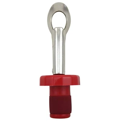 Imagen de FACKELMANN Tapones Hermeticos Para Botellas Silicona, Vino, Polipropileno, Metal, Color Rojo o Granate Inox. 9,5x3 cm, 3 ud s
