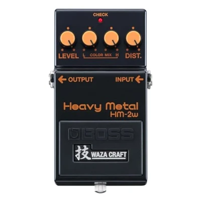 Imagen de BOSS HM 2W Heavy Metal Pedal de efecto guitarra Waza Craft prémium con circuitería analógica Reproducción auténtica del legendario 2