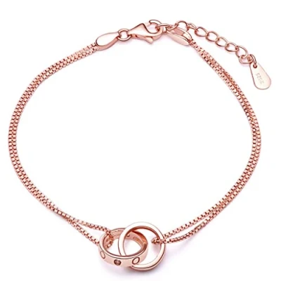 Imagen de Pulsera Mujer Infinite U de Plata Ley 925 Catier Elemento Oro Rosa
