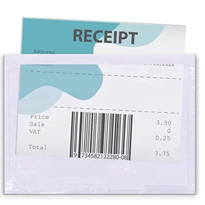 Imagen de Triplast 500 Sobres de plástico transparente A7 (95 x 125 mm) con cierre autoadhesivo/fundas/bolsillos/carteras Adjunta facturas, listas embalaje y notas