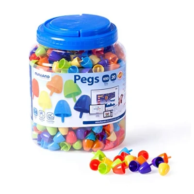 Imagen de Miniland Pegs 20 mm (650 Piezas) Bright Colors Jugar con mosaicos. (31849) , color/modelo surtido