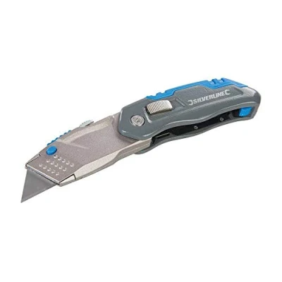 Imagen de Silverline Tools 536978 Cúter Plegable con Cuchilla Retráctil, 165 mm