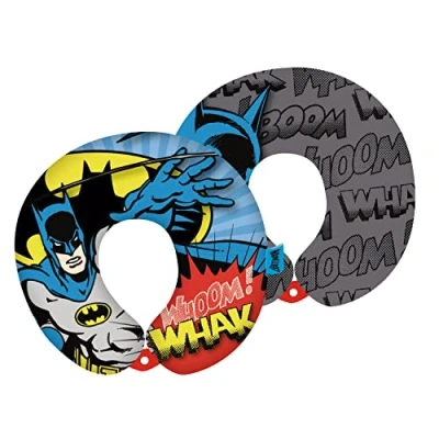 Imagen de ARDITEX Cojín Cuello Almohada Viaje Batman, Redondo, Tacto Suave 28 x 6 cm