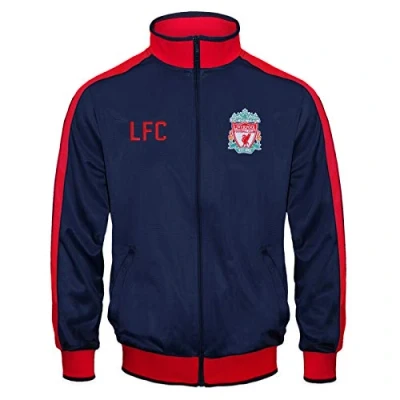 Imagen de Liverpool FC Chaqueta de entrenamiento oficial Para niño Estilo retro Azul marino 4 5 años