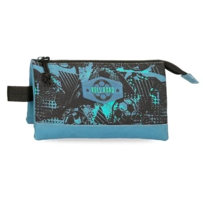 Imagen de Roll Road Soccer Estuche Triple Negro 22x12x5 cms Poliéster