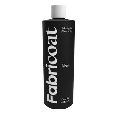 Imagen de Furniture Clinic FabriCoat Pintura para tela, se utiliza restaurar o cambiar el color de tapicería, muebles suaves, interiores automóviles, ropa y calzado (250 ml, negro)