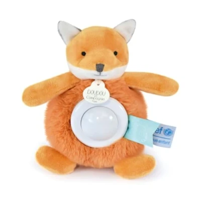 Imagen de Doudou et Compagnie Unicef DC3992 Luz Nocturna (20 cm), diseño de Zorro y bebé, Color Naranja