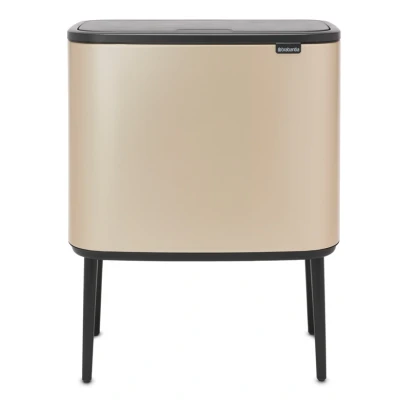 Imagen de Brabantia Bo Touch Cubo de basura reciclaje, acero, color Metallic Gold, 11 + 23 Litros