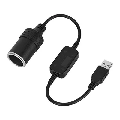 Imagen de Broco Adaptador USB a Mechero Hembra,5V 12V Cargador de Encendedor del Coche zócalo convertidor Macho Hembra