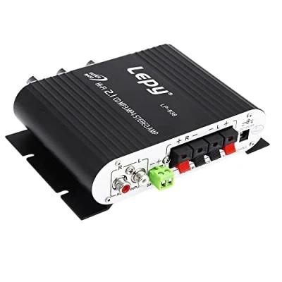 Imagen de Fasizi LP 838 Mini Amplificador de Potencia Digital para Coche 2.1CH 20W 2x15W Hi Fi MP3 MP4 estéreo DVD Motocicleta hogar bajo Reproductor Audio