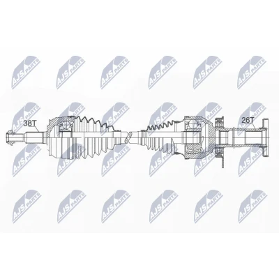 Imagen de NTY NPW VW 103 Árbol de transmisión Eje delantero, derecha 873 Caja cambios manual VOLKSWAGEN: Transporter 5 Bus, 5, Multivan (7HM