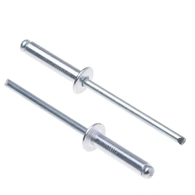 Imagen de 4mm x 8mm Ciegos de Aleación, Paquete 50 Remaches para Metal, Remache Cabeza Cúpula, Cuerpo Aluminio y Mandril Acero Pop Carrocería, Presión