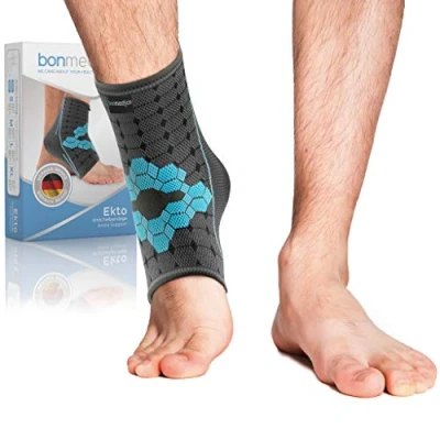 Imagen de bonmedico Ekto Vendaje de Tobillo, Deportivo Estabilidad para Dolor Soporte Ultrafino Protección, Izquierda y derecha, Unisex, L
