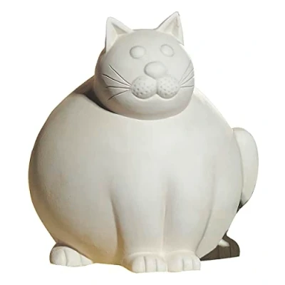 Imagen de GILDE Figura Decorativa de Gato &#039;Molli&#039; Crema Mate Altura 29 cm