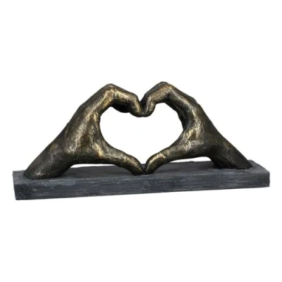 Imagen de Casablanca Escultura Decorativa con Forma de corazón Manos Amor, Poli Ancho 36 cm