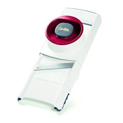 Imagen de Zyliss E900027 Máquina Cortar y Rallador 4 en 1, Plástico/Acero inoxidable, Blanco/Rojo, Rebanadora de Verduras Multifuncional Mandolina, Apto Para Lavavajillas