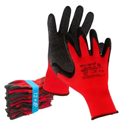 Imagen de Trevendo guantes de trabajo montaje sólidos con revestimiento látex, talla 7, 24 pares