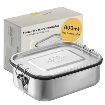 Imagen de SILBERTHAL Fiambrera acero inoxidable 800 ml hermetica con tapa