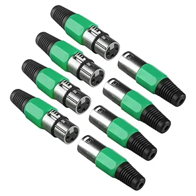 Imagen de 4set Conectores Xlr 3 Pines Conector Macho y Hembra Adaptador Canon Cable para Dmx iluminación, Cabezal de Señal Luces Escenario o Enchufe Micrófono Altavoces